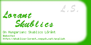 lorant skublics business card